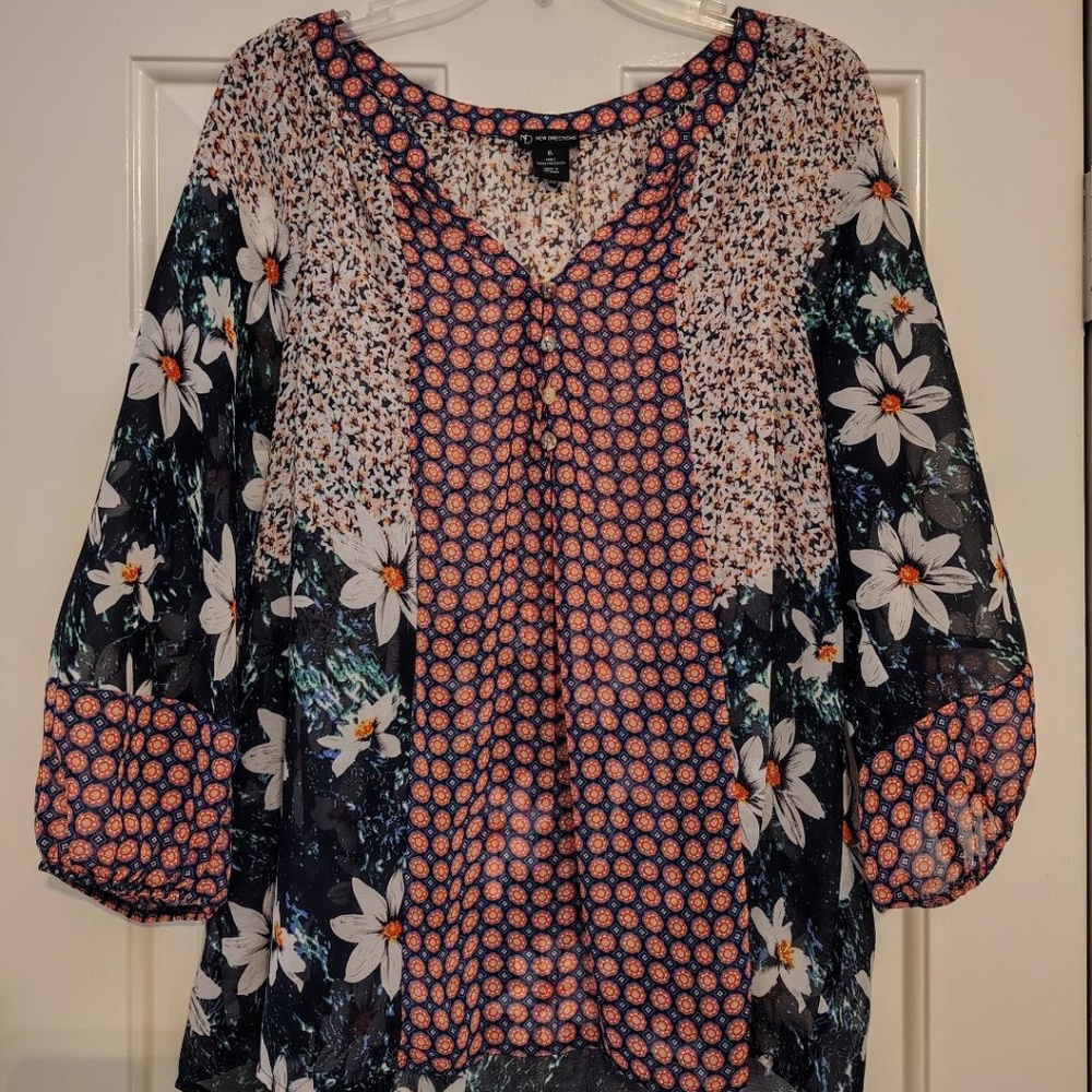 Floral Geometric Blouse
